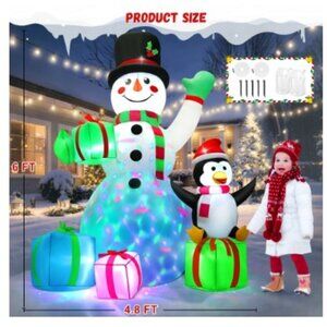 6FT Christmas Inflatables Snowman Blow Up